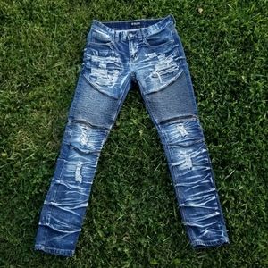 Black brand Premium distressed moto jeans